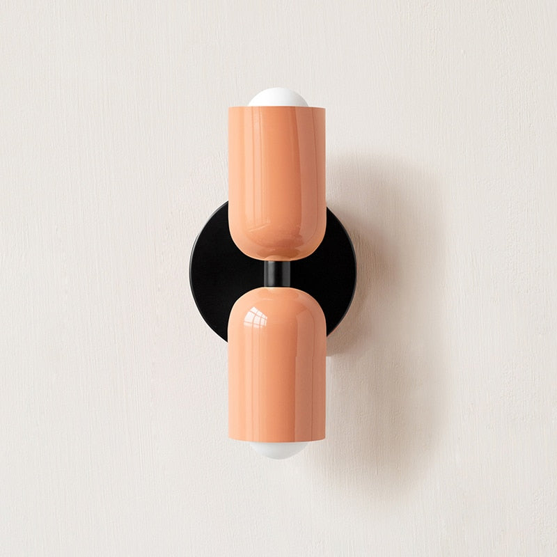 Minimalist Double-Bulb Wall Lamp in Distinctive Color Shades