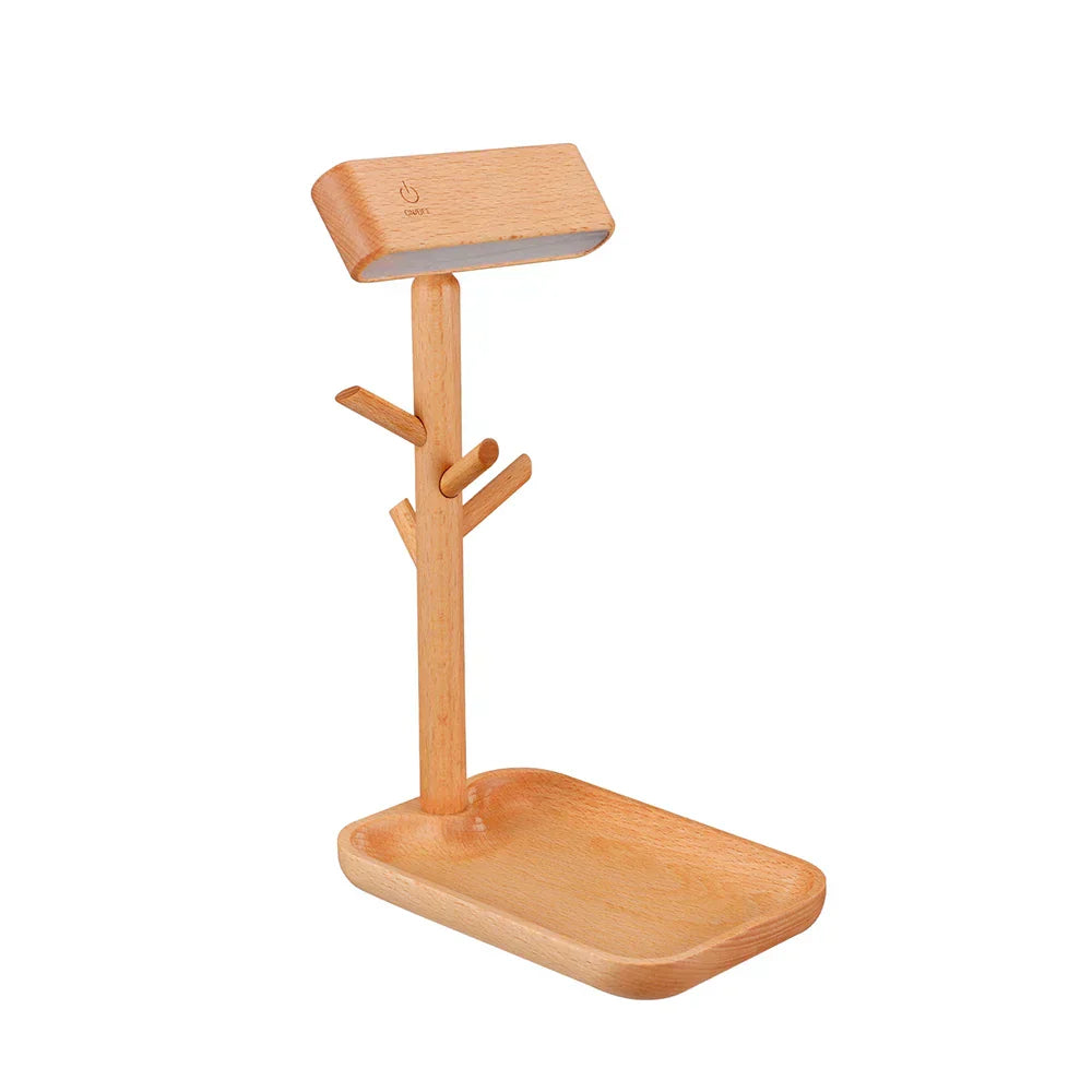 Dimmable Bamboo Table Lamp with Storage