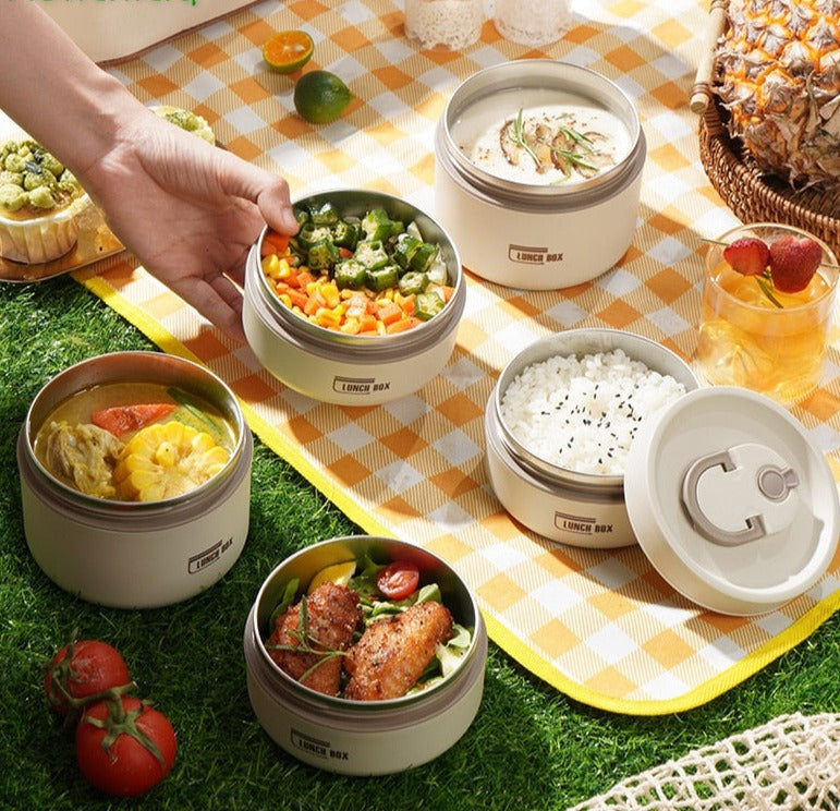 Insulated Stainless Steel Lunch Box with Leak-Resistant Seal