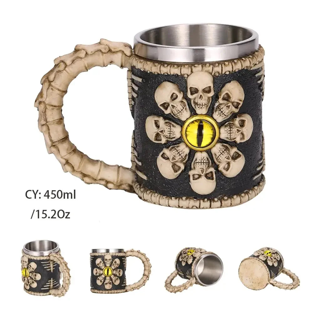 Medieval Dragon Resin and Stainless Steel Mug 600ml