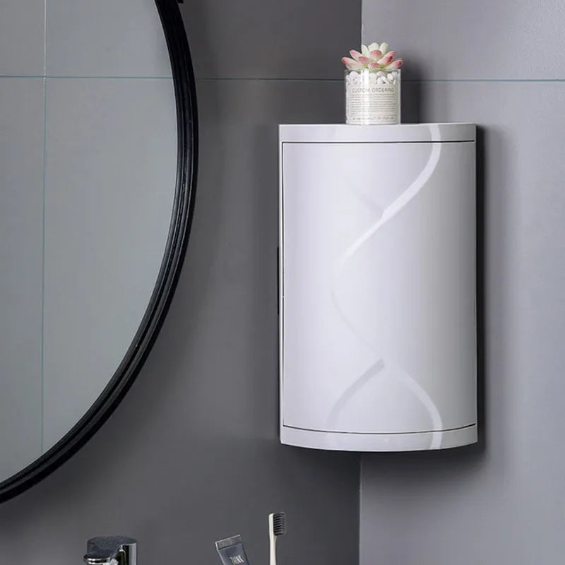 Bathroom Corner Storage Organizer with Transparent Shelving
