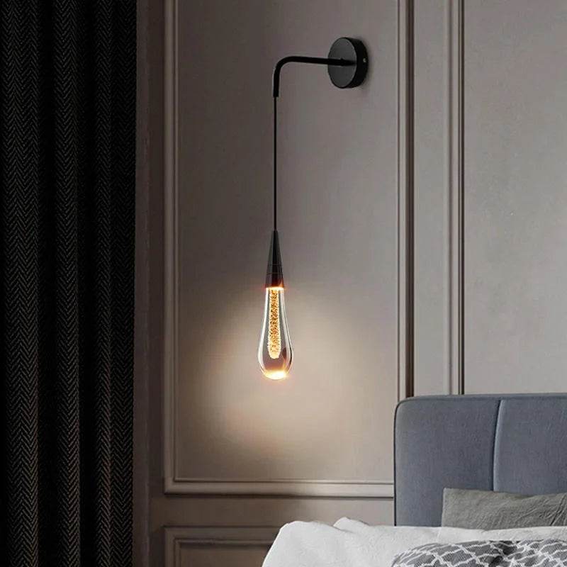 Elegant Wall Lamp with Crystal Accents and LED Illumination