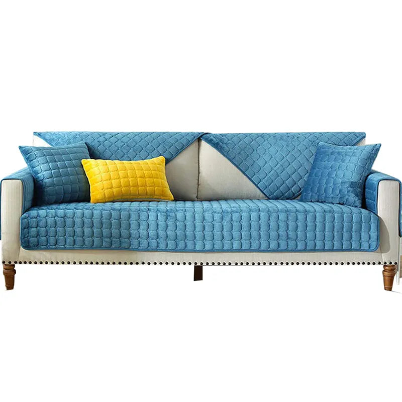 Soft Plush Non-Slip L-Shaped Sofa Cover