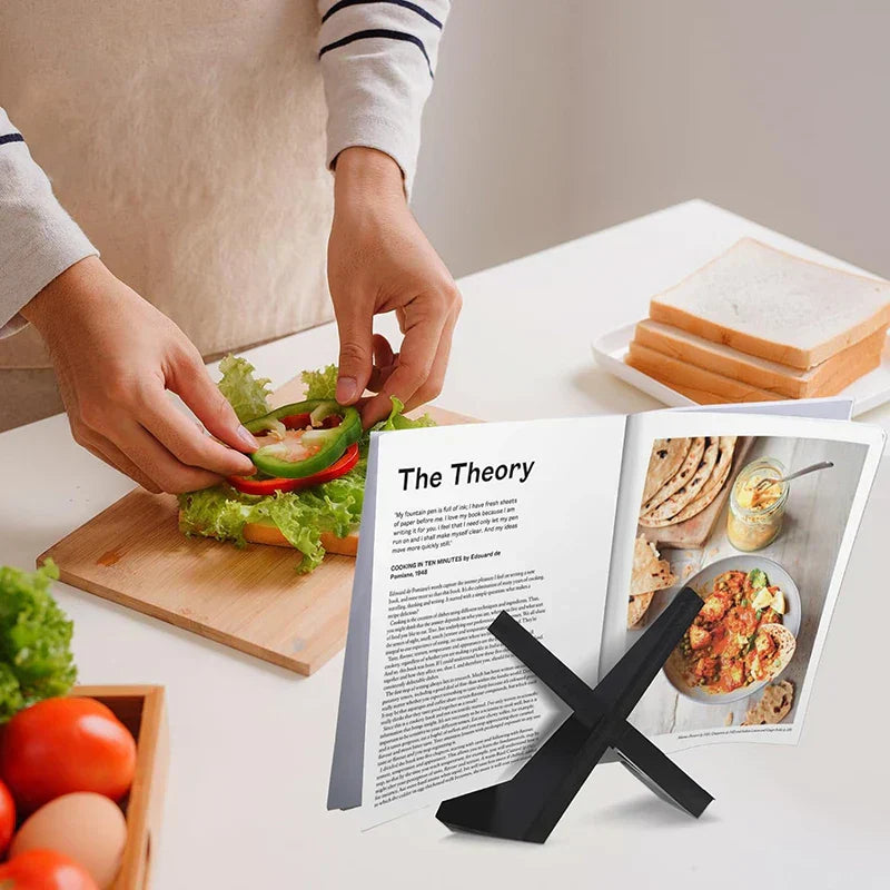 Wooden Recipe Book Holder with Charcoal Finish