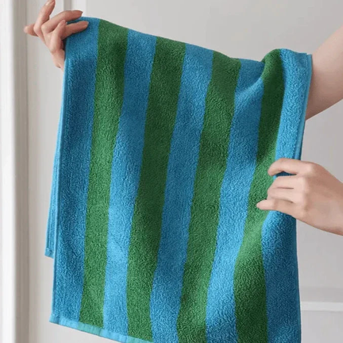 Chunky Retro Striped Cotton Towel