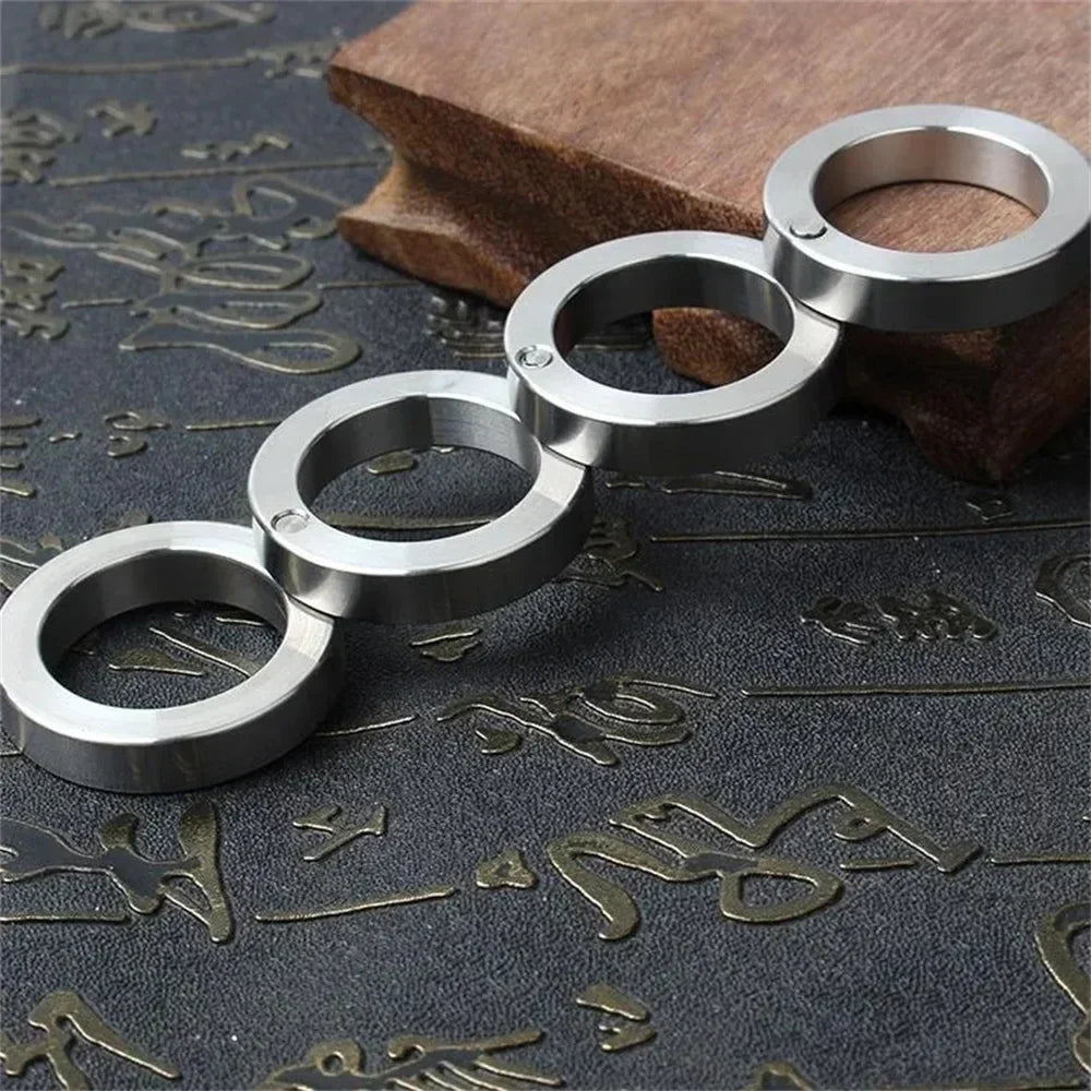 Stainless Steel Foldable Self-Defense Ring