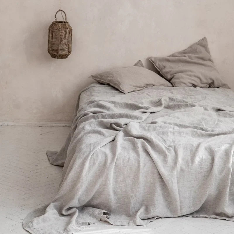 Breathable 100% Linen Bed Sheet for Cool Sleep