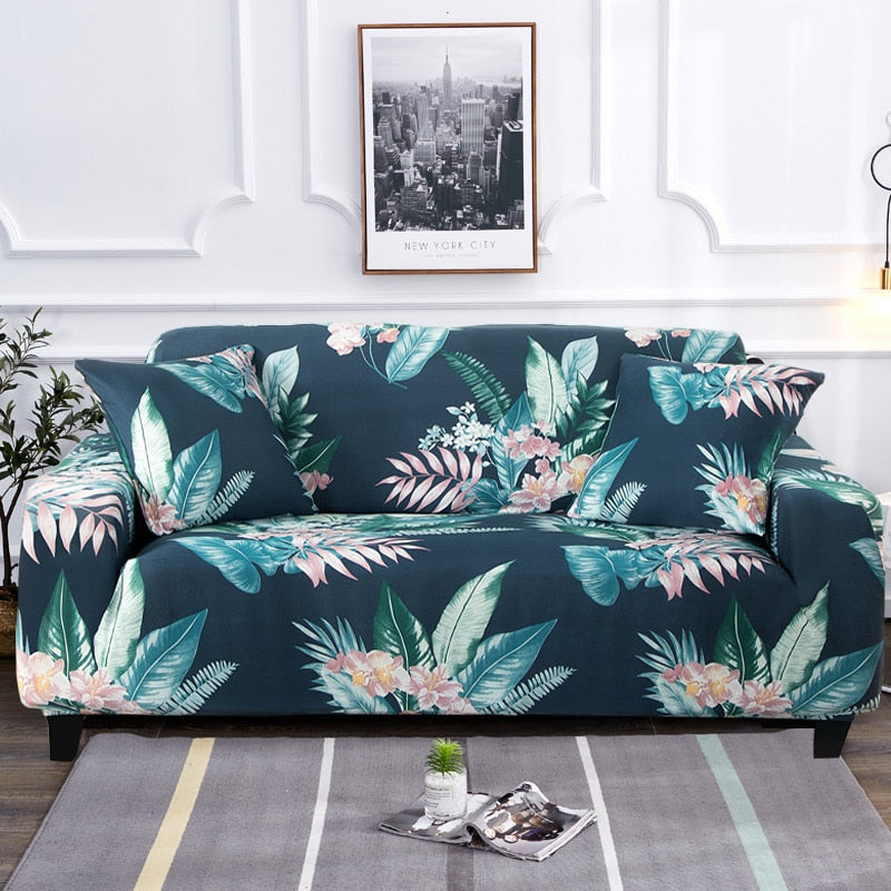 Non-Slip Colorful Elastic Sofa Cover for L-Shaped Sofas