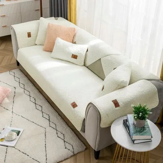 Stretch Polyester Sofa Cover in European Rustic Style
