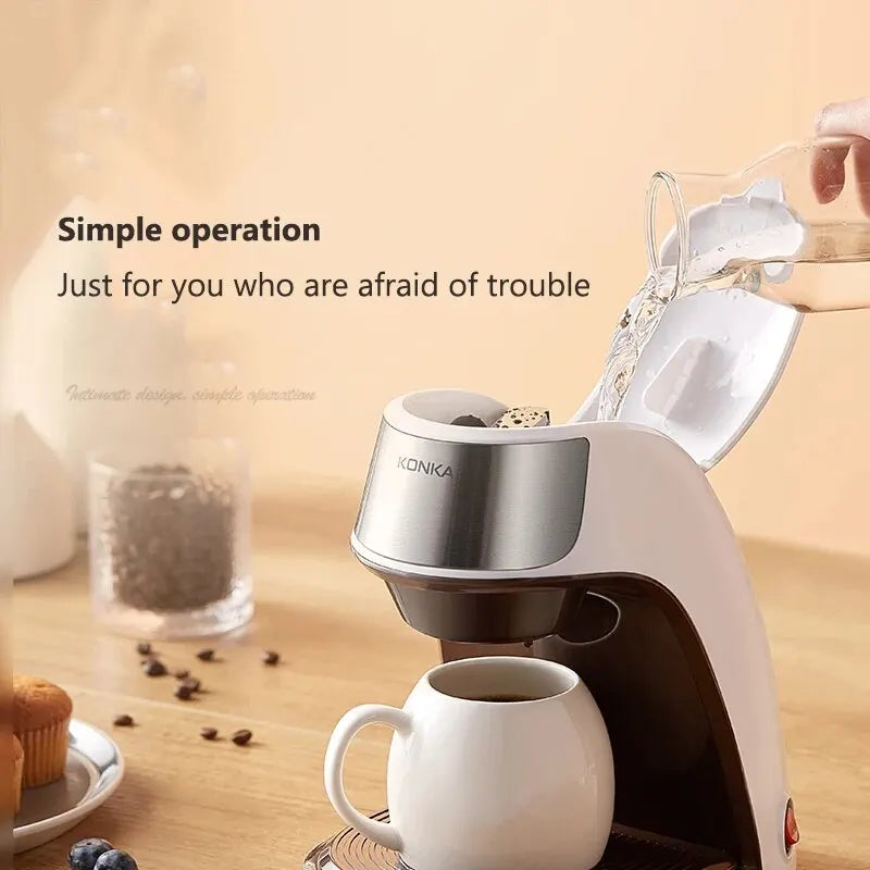 2-in-1 Coffee and Tea Maker with Quick Heating, 300ml Capacity
