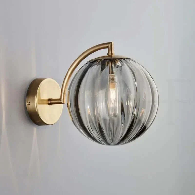 Colorful Glass Wall Light with Gold Base