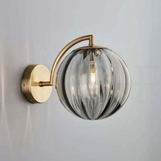 Colorful Glass Wall Light with Gold Base
