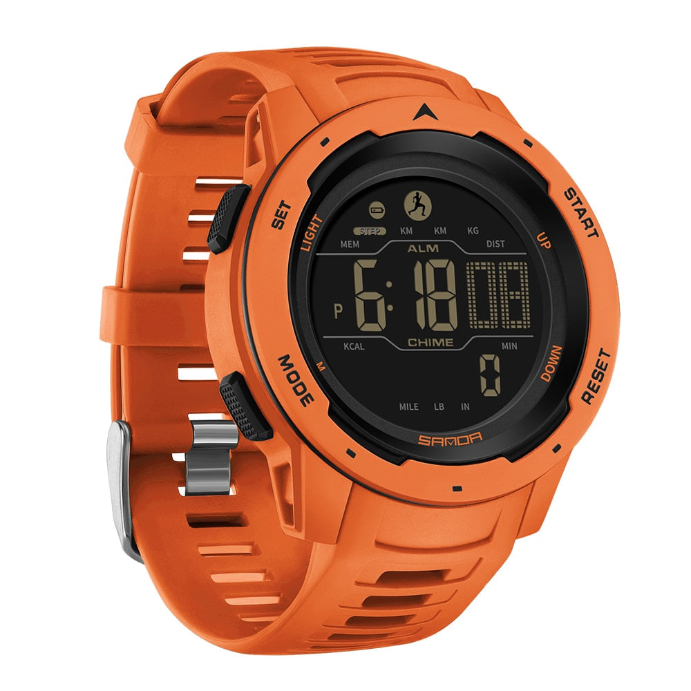 Waterproof Digital Military Pedometer Watch