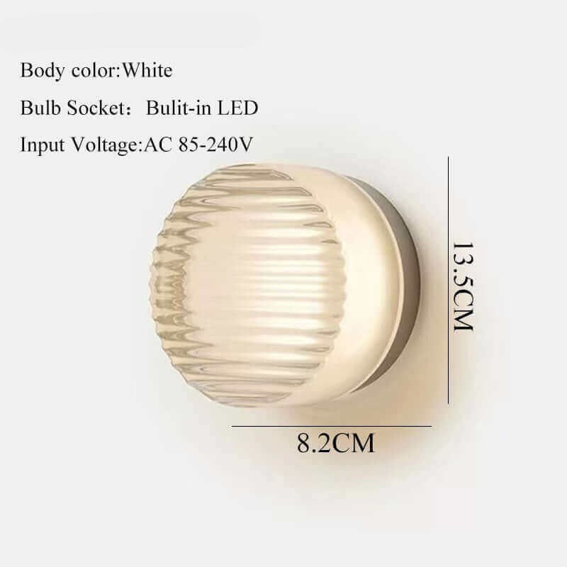Ribbed Plexiglass Wall Lamp - Modern Industrial Design