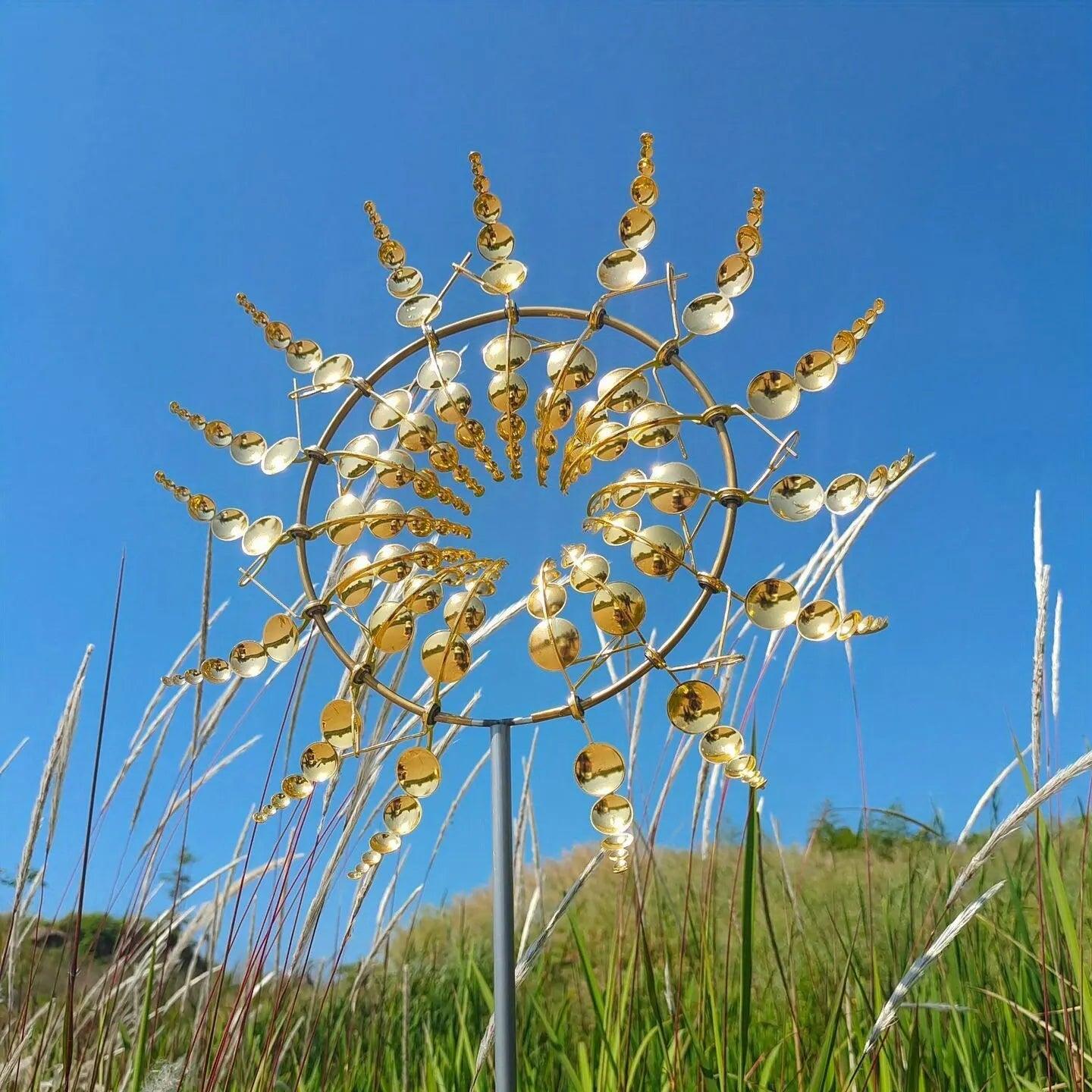 Kinetic Metal Windmill Spinner Garden Decor