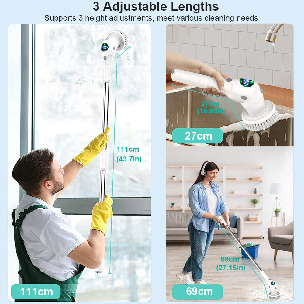 Multifunctional Electric Cleaning Brush with 8 Interchangeable Heads
