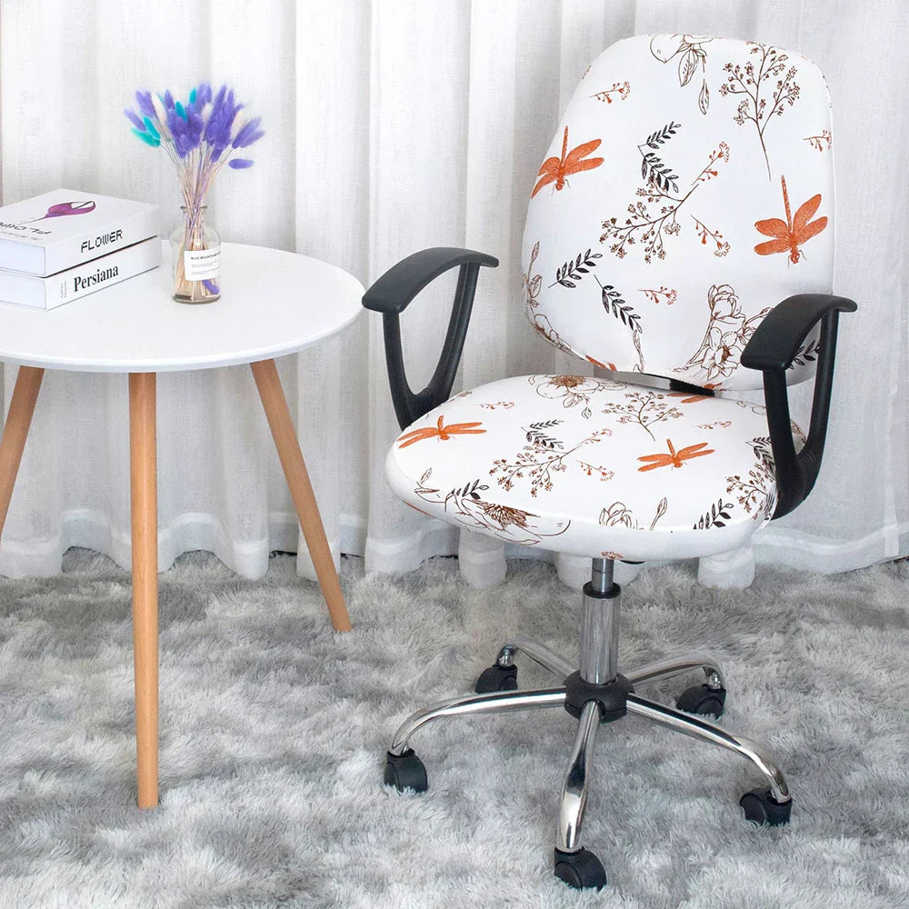 2-Piece Solid Color Spandex Office Chair Covers