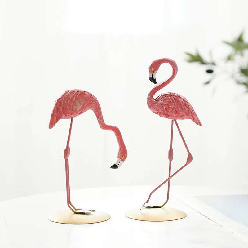 Modern Resin Flamingo Figurine Sculpture for Home and Office Decor
