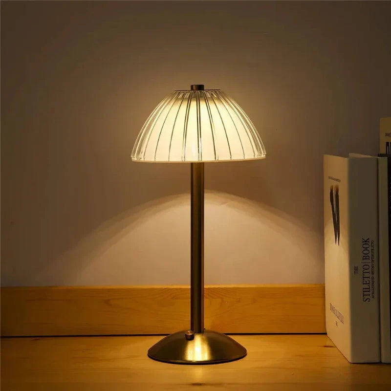 Cordless Rechargeable LED Table Lamp with Dimming and Three Light Colors