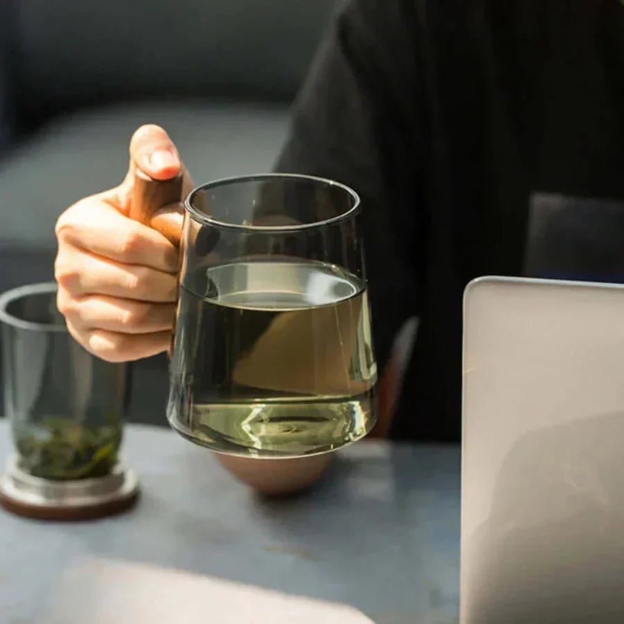 Heat-Resistant Glass Tea Cup with Strainer and Lid