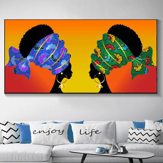Abstract African Woman Canvas Art Print