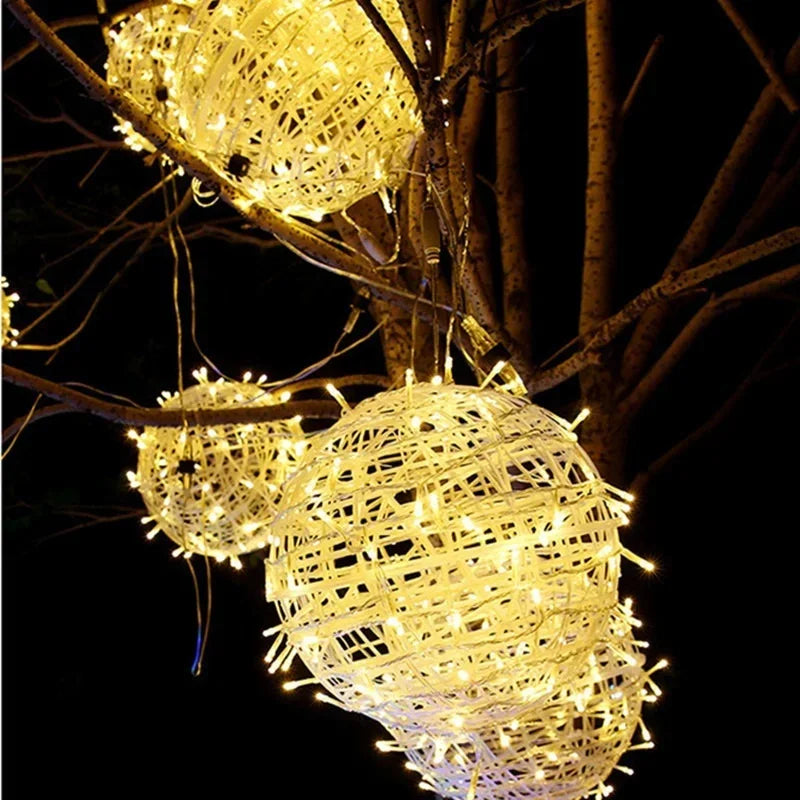 Rattan Sphere Party Lights - 8 Inch Decorative Lighting