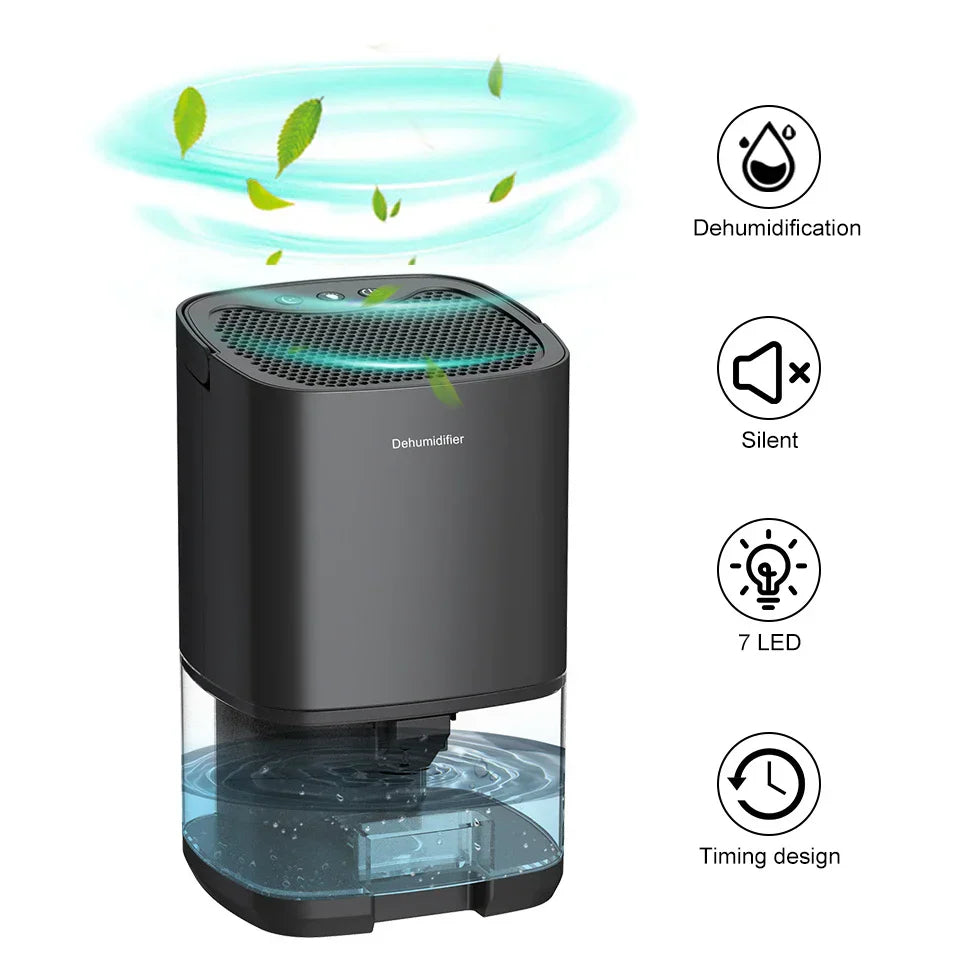 1000ml Portable Dehumidifier with Air Filter and Night Light
