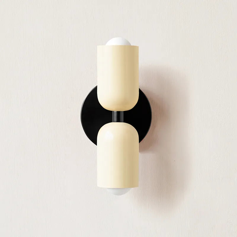 Double Headed Black Wall Lamp with Upward and Downward Light