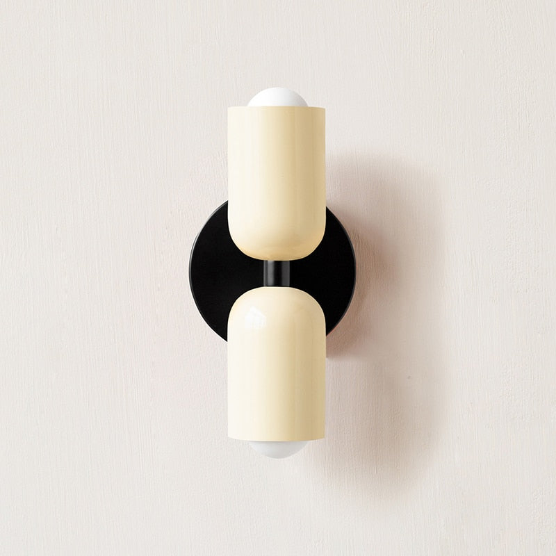 Minimalist Double-Bulb Wall Lamp in Distinctive Color Shades