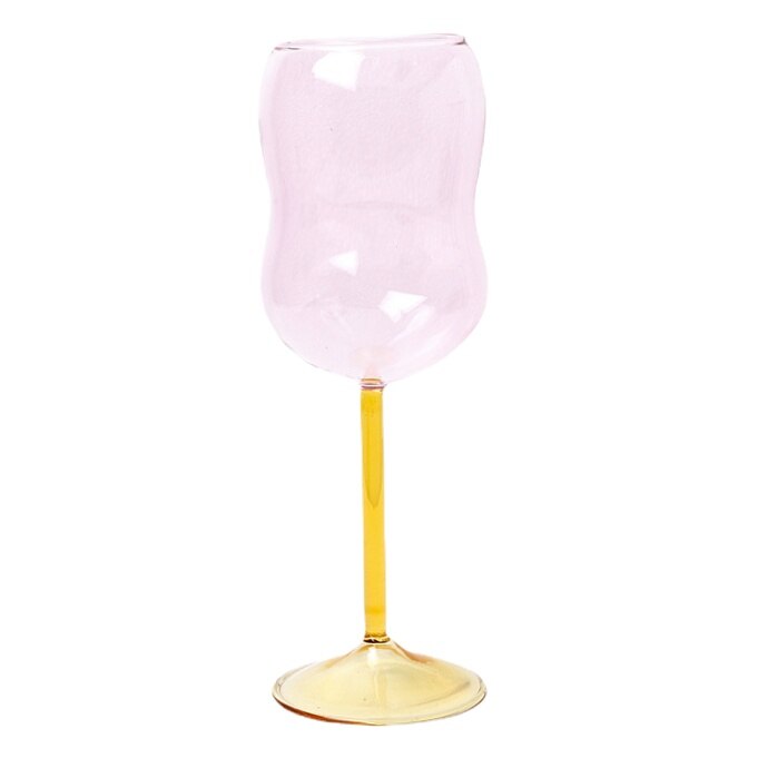 Two-Tone Chubby Wine Glass in Borosilicate Glass