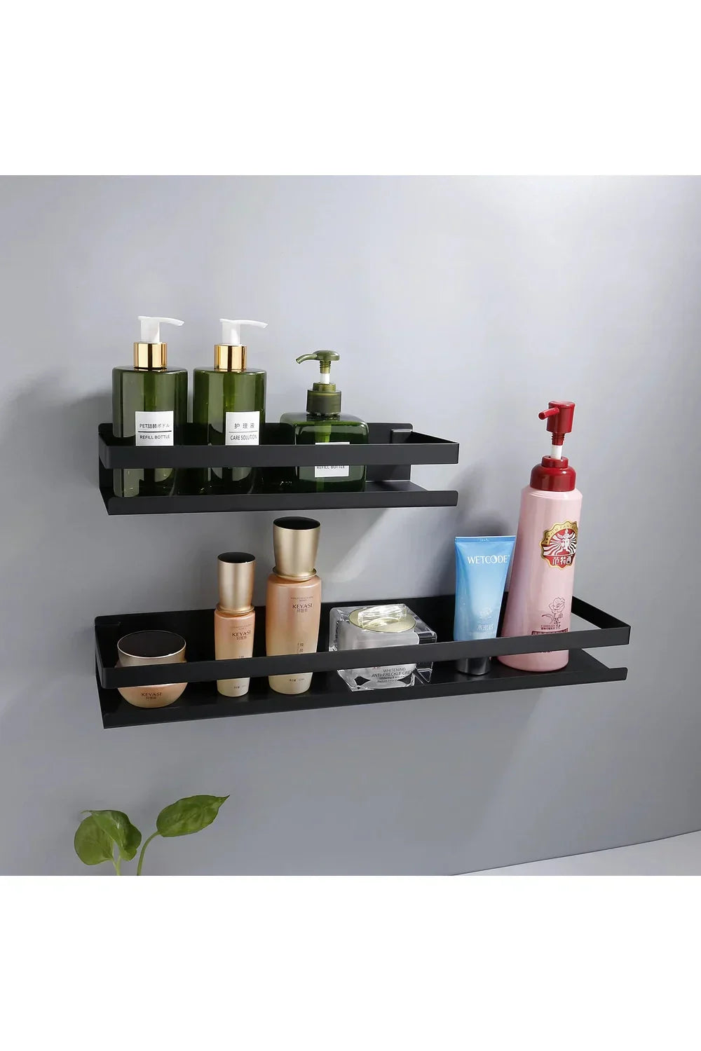 Modern Black Metal Floating Wall Shelves