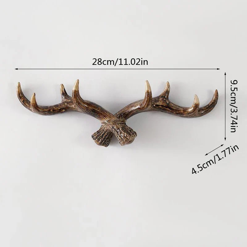 Nordic Vintage Antler Wall Hooks for Coats and Hats
