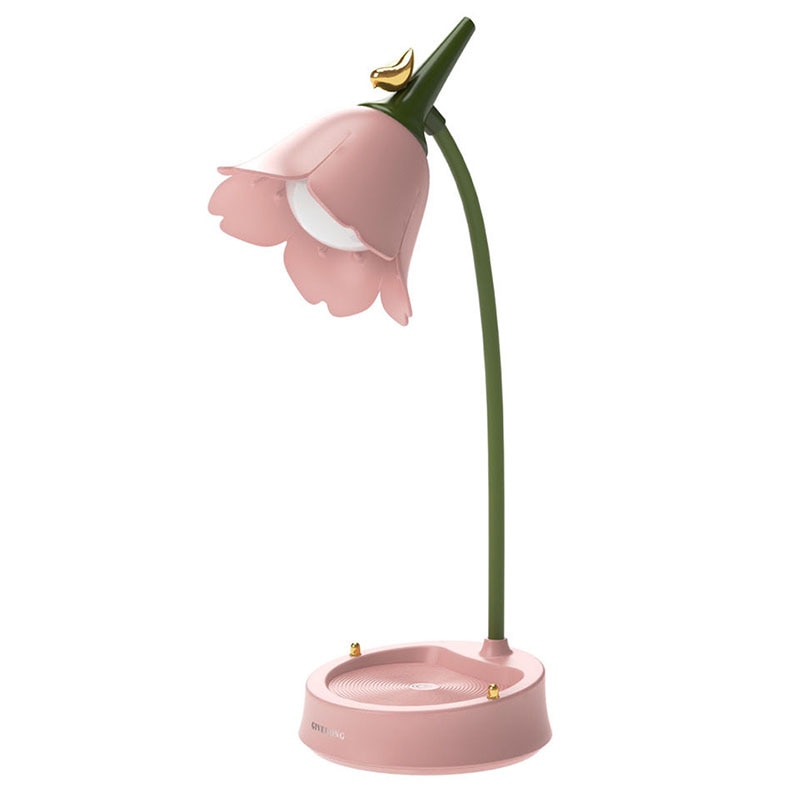 Touch-Sensitive LED Desk Lamp with Flower Petal Shade