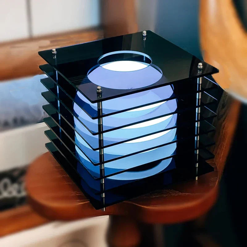 Geometric Rechargeable Table Lamp with Gentle Ambient Light