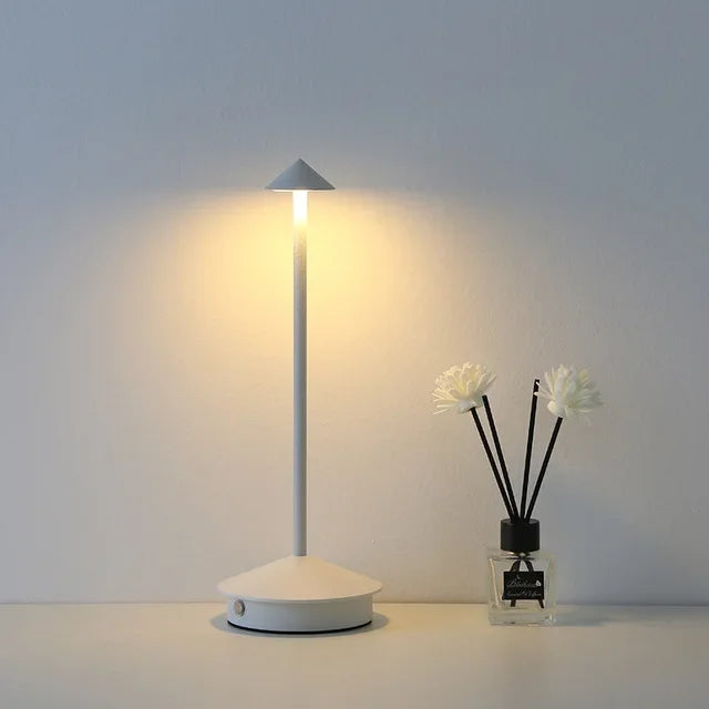 Rechargeable Touch LED Table Lamp - Modern Aluminum Design with Dimmable Brightness