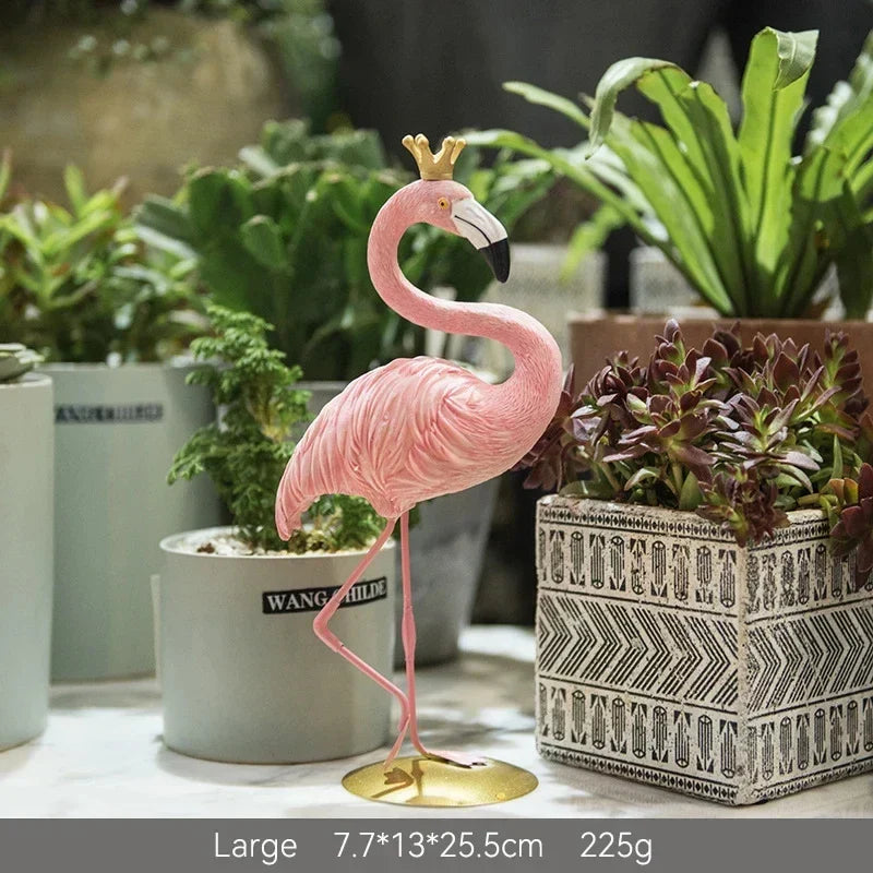 Modern Resin Flamingo Figurine Sculpture for Home and Office Decor