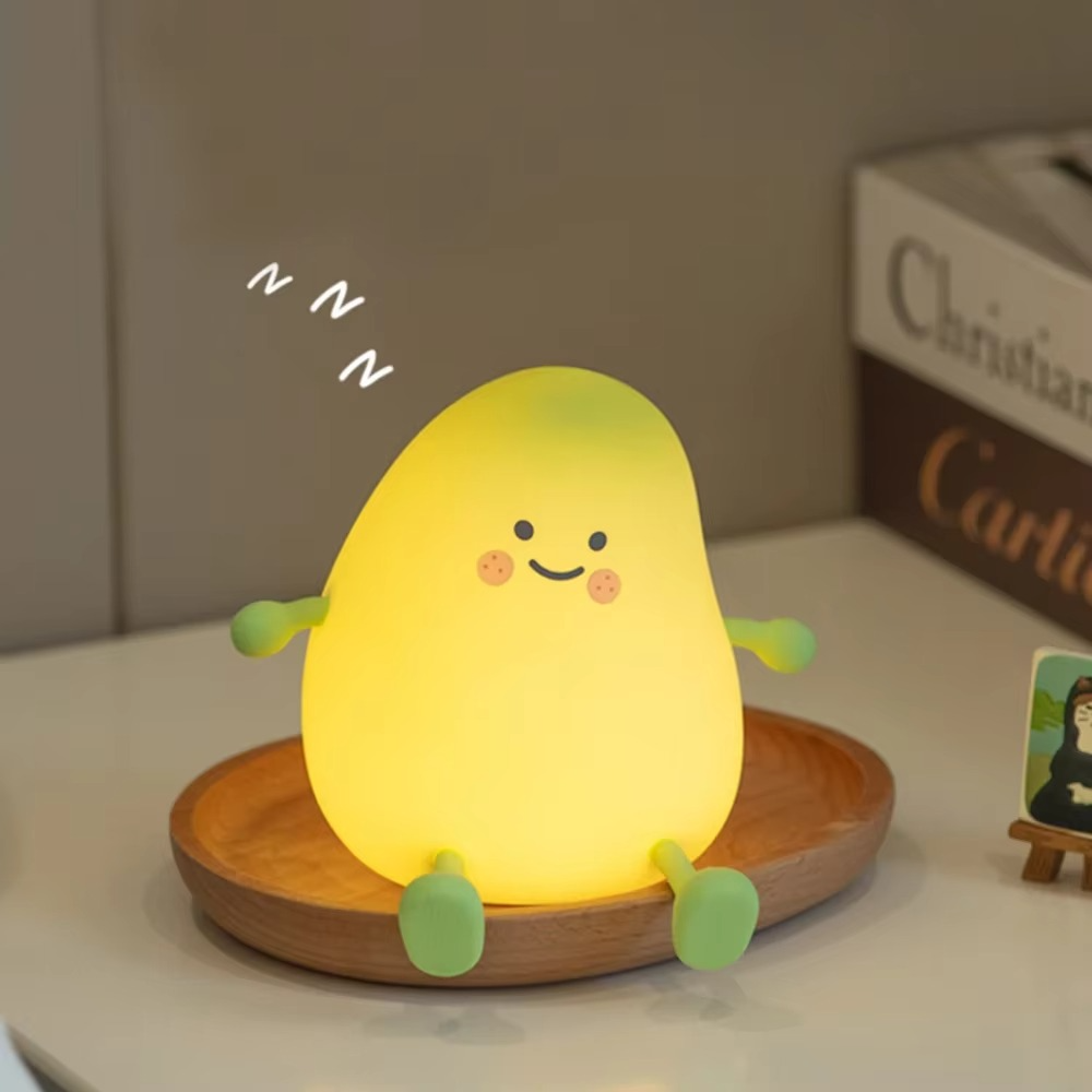 Multicolor Silicone Pear Night Light with Touch Control