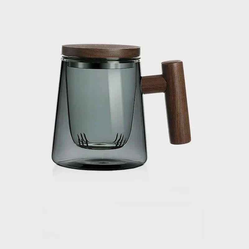 Heat-Resistant Glass Tea Cup with Strainer and Lid