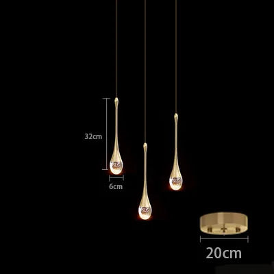 Crystal Pendant Light with Gold Finish and LED Bulbs