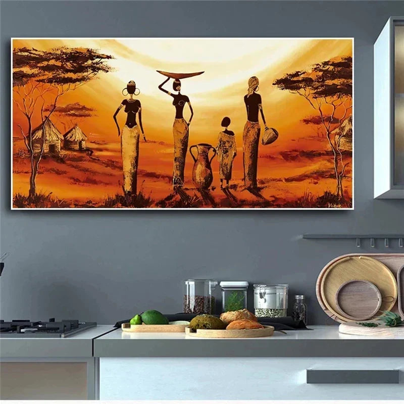 Abstract African Woman Canvas Art Print