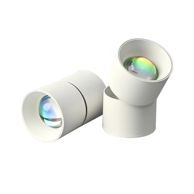 Adjustable Aluminum Ceiling Spotlight with Glass Shade