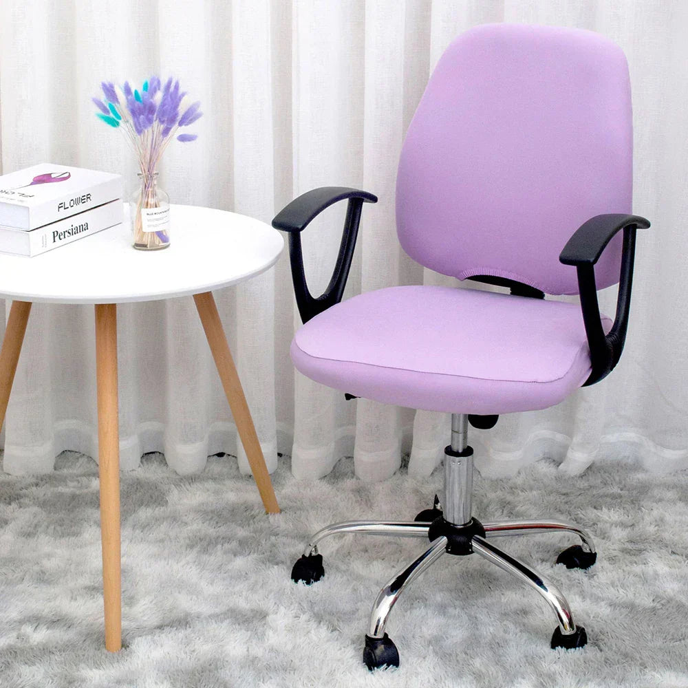 2-Piece Solid Color Spandex Office Chair Covers