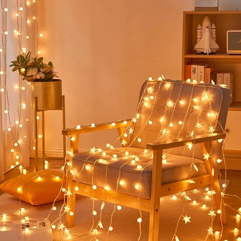 LED Star String Lights for Indoor and Outdoor Decoration