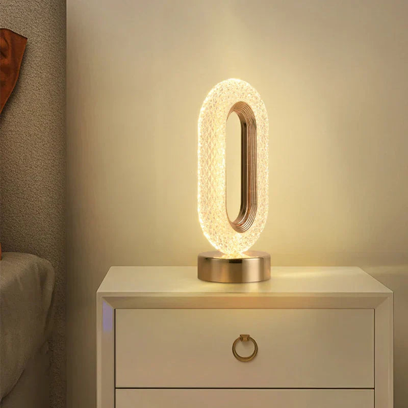 Dimmable Crystal LED Table Lamp with USB Charging and Remote Control
