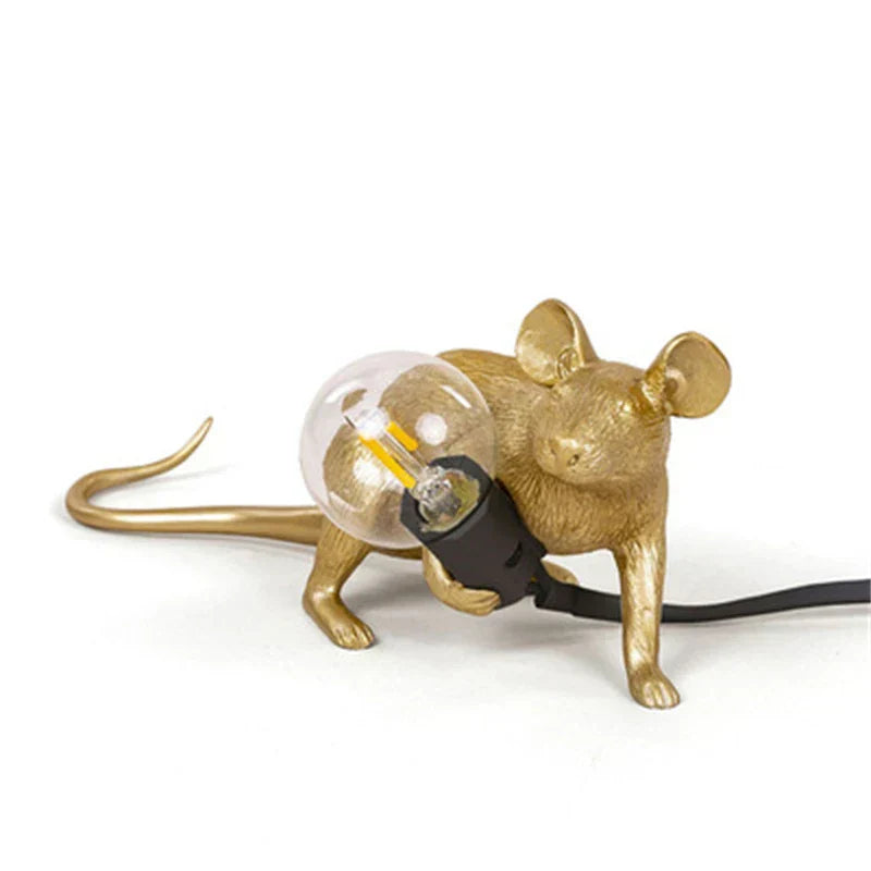 LED Animal Table Lamps - Resin Rat, Cat, Squirrel Night Lights