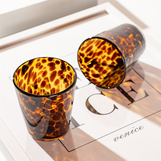 Leopard Print Vintage Cocktail Glasses Set