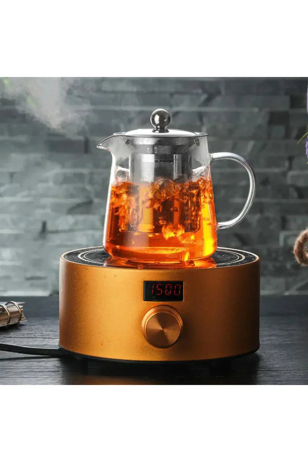 Stainless Steel Infuser Glass Teapot - 18.5 oz, 25.4 oz, 32 oz, 44 oz