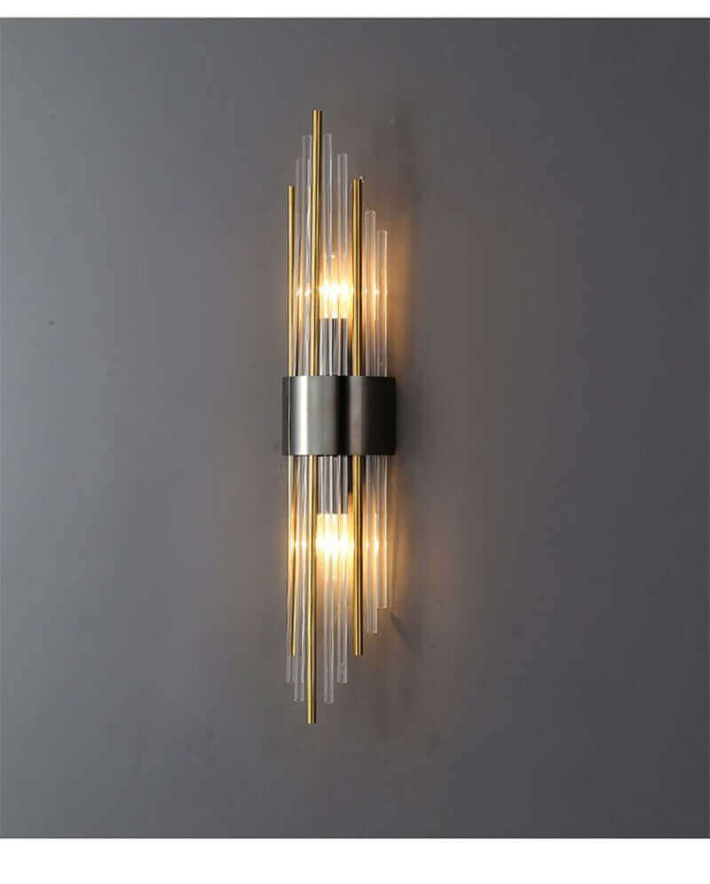 Art Deco Gold Wall Lights with Up & Down Shades