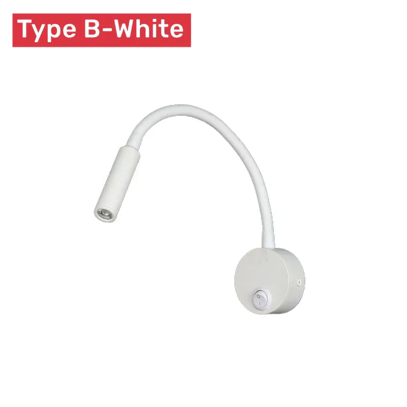 Adjustable LED Reading Wall Lamp with Gooseneck and Touch Switch - 1W/3W Options