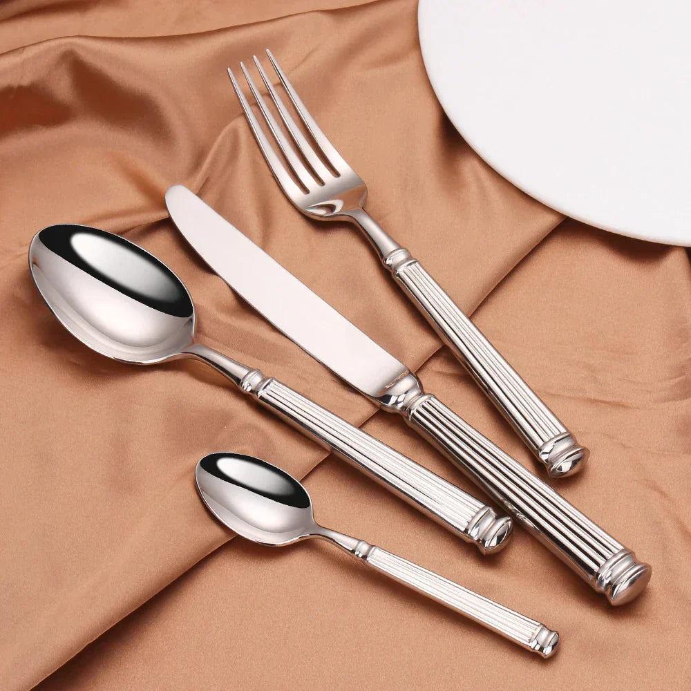 Stainless Steel Cutlery Set with Shiny Finish